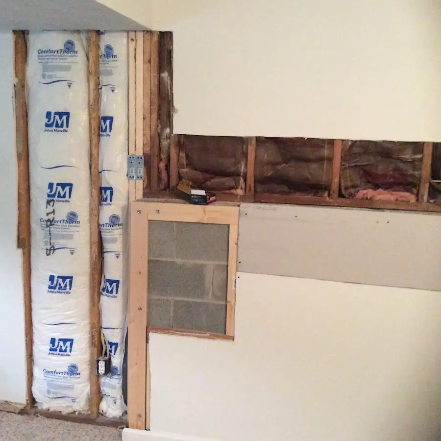 Wall insulation replacement during Contents Cleaning & Restoration in Russellville